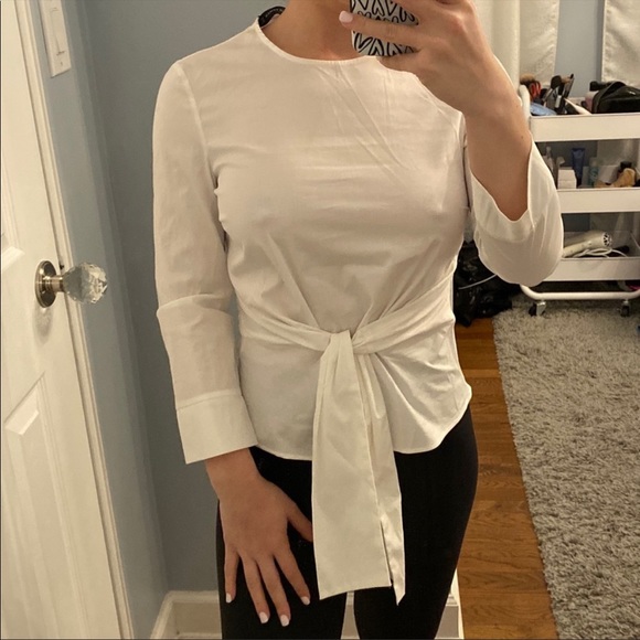 Zara Tops - 17. NWT Zara White Tie Front Top